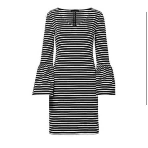 NWT BANANA REPUBLIC BELL SLEEVE STRIPE PONTE SHEATH DRESS - Picture 8 of 12